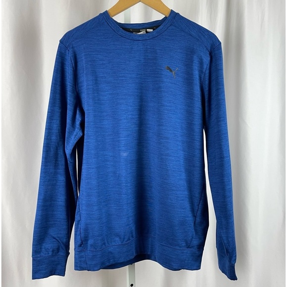 Puma Medium Fleece inner Long Sleeve Workout Shirt Running Gym Active - Picture 1 of 7